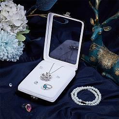 Подарочная коробка для хранения ювелирных изделий из искусственной кожи&nbsp;AJEW-WH0475-04C