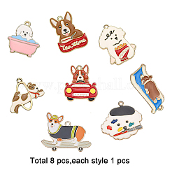 8шт 8 стиля подвески из сплава с эмалью&nbsp;ENAM-FP0002-76