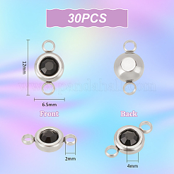 30 шт. соединительные звенья из нержавеющей стали 304 со стразами&nbsp;STAS-UN0058-64