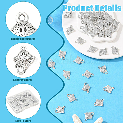 50 шт. подвески в виде рыбок из сплава в тибетском стиле&nbsp;TIBEP-YW0002-17