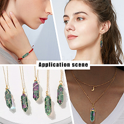 15 шт. натуральный рубин в цоизите с двойными наконечниками&nbsp;G-OC0003-67