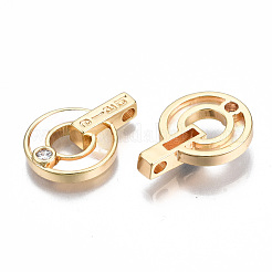 Латунные микропаве прозрачные подвески с фианитом&nbsp;KK-S356-316-NF