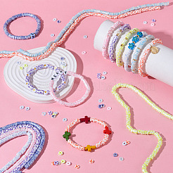 7 нитка 7 цвета бусины из полимерной глины ручной работы&nbsp;CLAY-TA0001-50A