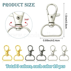 30 шт. 3-цветные поворотные D-образные кольца из цинкового сплава с застежкой-карабином&nbsp;FIND-YW0008-62