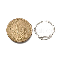 Открытые манжеты из латуни с микропаве и прозрачным цирконием для женщин&nbsp;RJEW-R005-06P