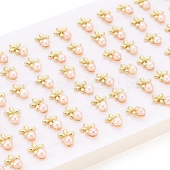 Серьги-гвоздики из натурального жемчуга в форме цветка из латуни&nbsp;PEAR-N017-07E