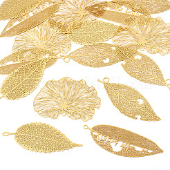 16 шт. 4 стиля латунных филигранных больших подвесок&nbsp;KKC-TA0001-04