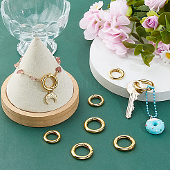 8 шт. 2 стиля стойки с покрытием из латуни пружинные затворные кольца&nbsp;KK-HS0001-69