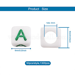 1300шт 26 стильные непрозрачные белые акриловые бусины&nbsp;SACR-CD0001-02