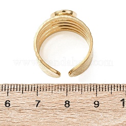 Кольца-манжеты «кошачий глаз» из нержавеющей стали 304 со стеклянными вставками для женщин&nbsp;RJEW-K309-40F