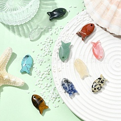 10шт 10 стиля подвески из натуральных и синтетических смешанных драгоценных камней&nbsp;G-YW0002-80