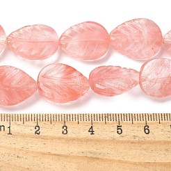 Нити резных бусин из вишневого кварцевого стекла G-B136-E01