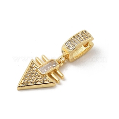Латунь микро проложить кубический цирконий европейские подвесные подвески&nbsp;KK-U047-19G-03
