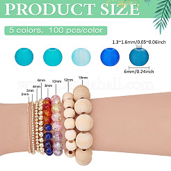 5 цвет прозрачных стеклянных бусин наборы&nbsp;FGLA-PH0001-11A-01