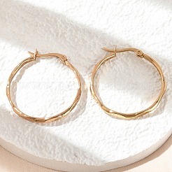 Серьги-кольца из нержавеющей стали 304 с ионным покрытием (IP)&nbsp;EJEW-L215-29G