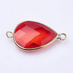 Золотистые латунные стеклянные разъемы-капельки&nbsp;GLAA-J010A-HF04-G