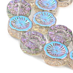 Нити прозрачных бусин из гальванического стекла с полурадужным покрытием&nbsp;EGLA-G037-10A-HR02