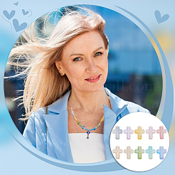 200 шт. 10-цветные градиентные прозрачные акриловые бусины&nbsp;OACR-UN0001-09