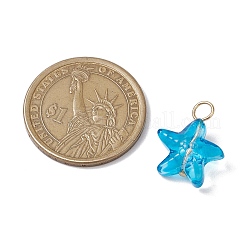 Морская звезда градиент цвета краска для выпечки прозрачные стеклянные подвески&nbsp;PALLOY-JF03265-01