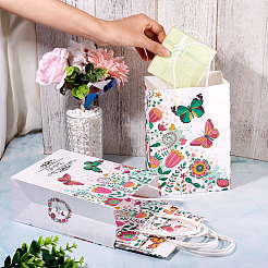 8 шт. 4-х видов прямоугольных бумажных подарочных пакетов с рисунком бабочек&nbsp;CARB-TA0001-09