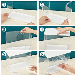 Коробки для демонстрации собранных прямоугольных акриловых фигурок&nbsp;ODIS-WH0017-096B