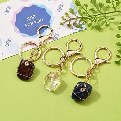 Брелок с натуральными драгоценными камнями в проволочной обмотке&nbsp;KEYC-JKC00226