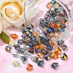 100шт 10 цвета гальванические прозрачные стеклянные бусины&nbsp;EGLA-CJ0001-13