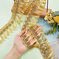 6 ярд ажурной ленты из полиэстера с гофрированными кисточками&nbsp;OCOR-GF0002-20