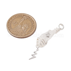 3 шт. 3 стиля гальванизированные натуральные кварцевые кристаллы самородки медная проволока обернутые подвески&nbsp;PALLOY-JF03128-01