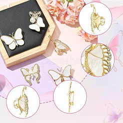 5 шт. 5 стиля броши-бабочки из сплава со стразами&nbsp;JEWB-CJ0001-33