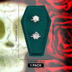 Бархатные коробки для колец на палец в форме гроба на тему Хэллоуина&nbsp;VBOX-WH0015-01B