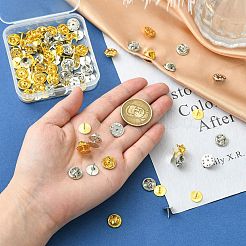 50 шт. 2-х цветный латунный значок на лацкан с бабочкой на спине&nbsp;KK-CJ0002-54