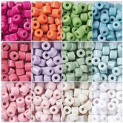 600шт 12 цвета непрозрачные акриловые бусины&nbsp;MACR-CJ0001-66