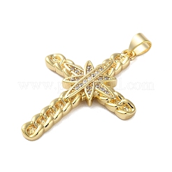 Латунные микропаве прозрачные подвески с фианитом&nbsp;KK-A212-06G-G