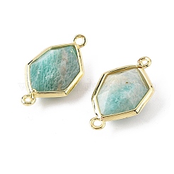 Подвески-коннекторы из натурального амазонита с граненой отделкой&nbsp;G-H323-05G-03