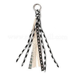 4 шт. подвески из двухцветного полиэстерового шнура и кружева&nbsp;HJEW-JM04333