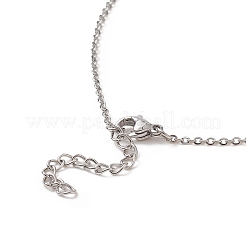 Ожерелье с подвеской в виде ракушки Capiz с цветным покрытием ab&nbsp;NJEW-JN04220