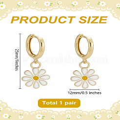 1 пара серег-колец из латуни с цветочным покрытием&nbsp;EJEW-LP0001-01