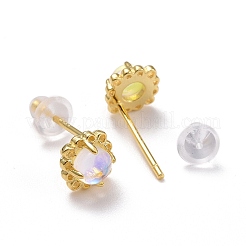 925 стерлингового серебра серьги стержня&nbsp;LS-EJEW-M202-02G