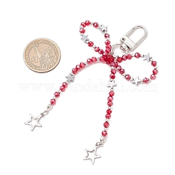 Стеклянные бусины с подвесками из нержавеющей стали 304 и украшениями в виде поворотных застежек из сплава&nbsp;HJEW-JM03032