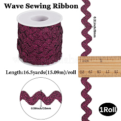 16.5 ярд полиэстеровой волнистой кружевной ленты для отделки&nbsp;OCOR-GF0004-28F