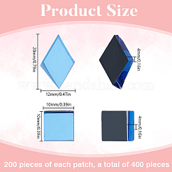 400 шт. 2 стиля ромбовидной и квадратной мозаичной плитки стеклянные кабошоны&nbsp;DIY-DR0002-58