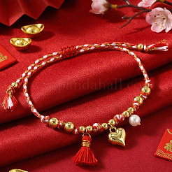 Браслеты с подвесками в виде сердечек из сплава&nbsp;YY7958-2