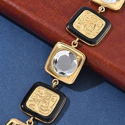 Браслеты из нержавеющей стали 304 с квадратными звеньями для женщин&nbsp;BJEW-Z104-01G