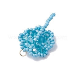 Подвески из стеклянных бусин ручной работы в виде клевера&nbsp;PALLOY-MZ00793-04