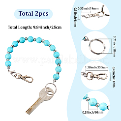 2шт брелок из синтетической бирюзы&nbsp;HJEW-SC0002-27A