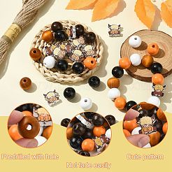 Крупный рогатый скот и круглые деревянные бусины&nbsp;WOOD-CJ0002-31