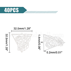 40 шт. филигранные подвески из нержавеющей стали 201&nbsp;STAS-UN0042-12