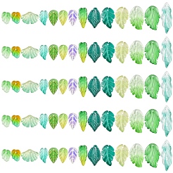 140 шт. 14 стиля осенняя тематика двухцветные прозрачные стеклянные подвески&nbsp;GLAA-YW0005-06