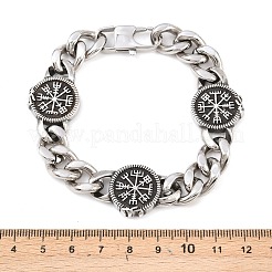 Браслеты с компасом викингов из нержавеющей стали 304&nbsp;BJEW-D379-15ASP